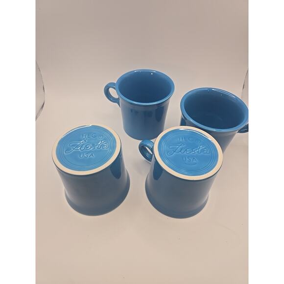 4 Fiestaware HLC Peacock Ring Handle Coffee Mugs Cups Made In USA - Picture 4 of 4